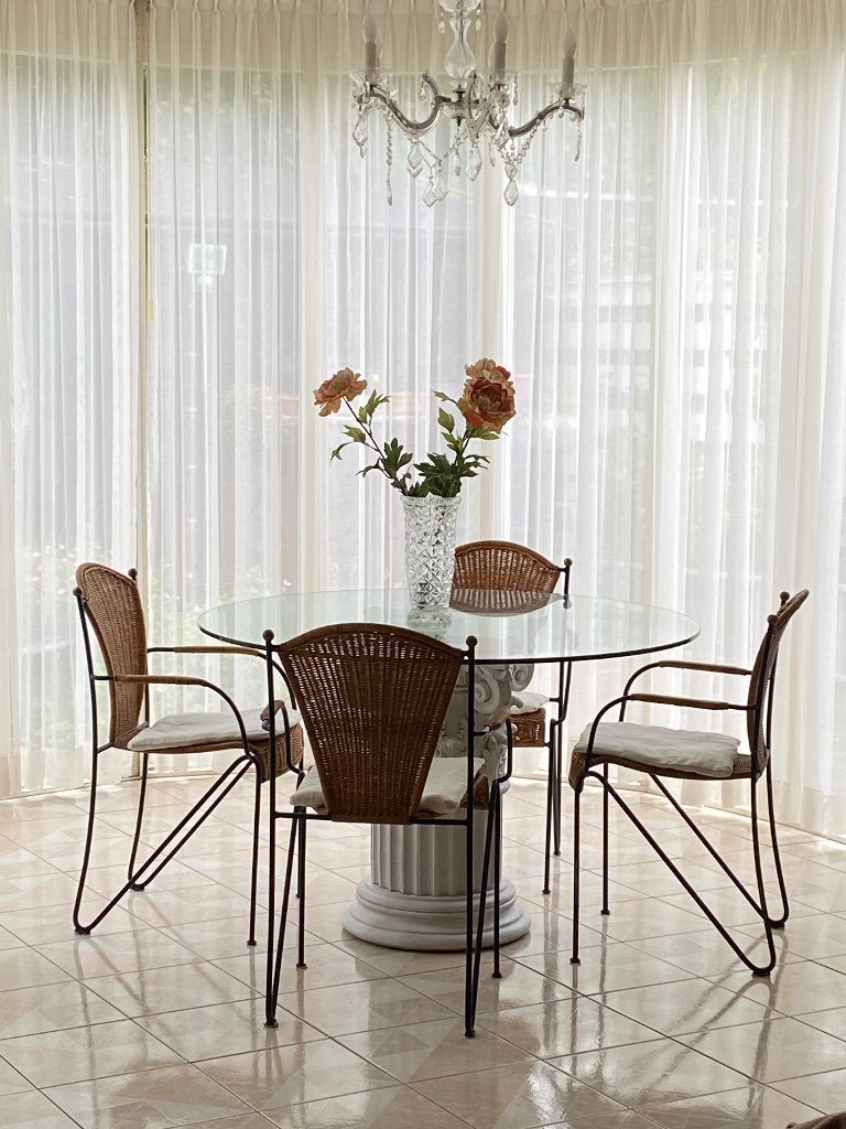 Ronde Italiaanse tafel, Huis en Inrichting, Tafels | Eettafels, Rond, Ophalen of Verzenden, Glas, 100 tot 150 cm