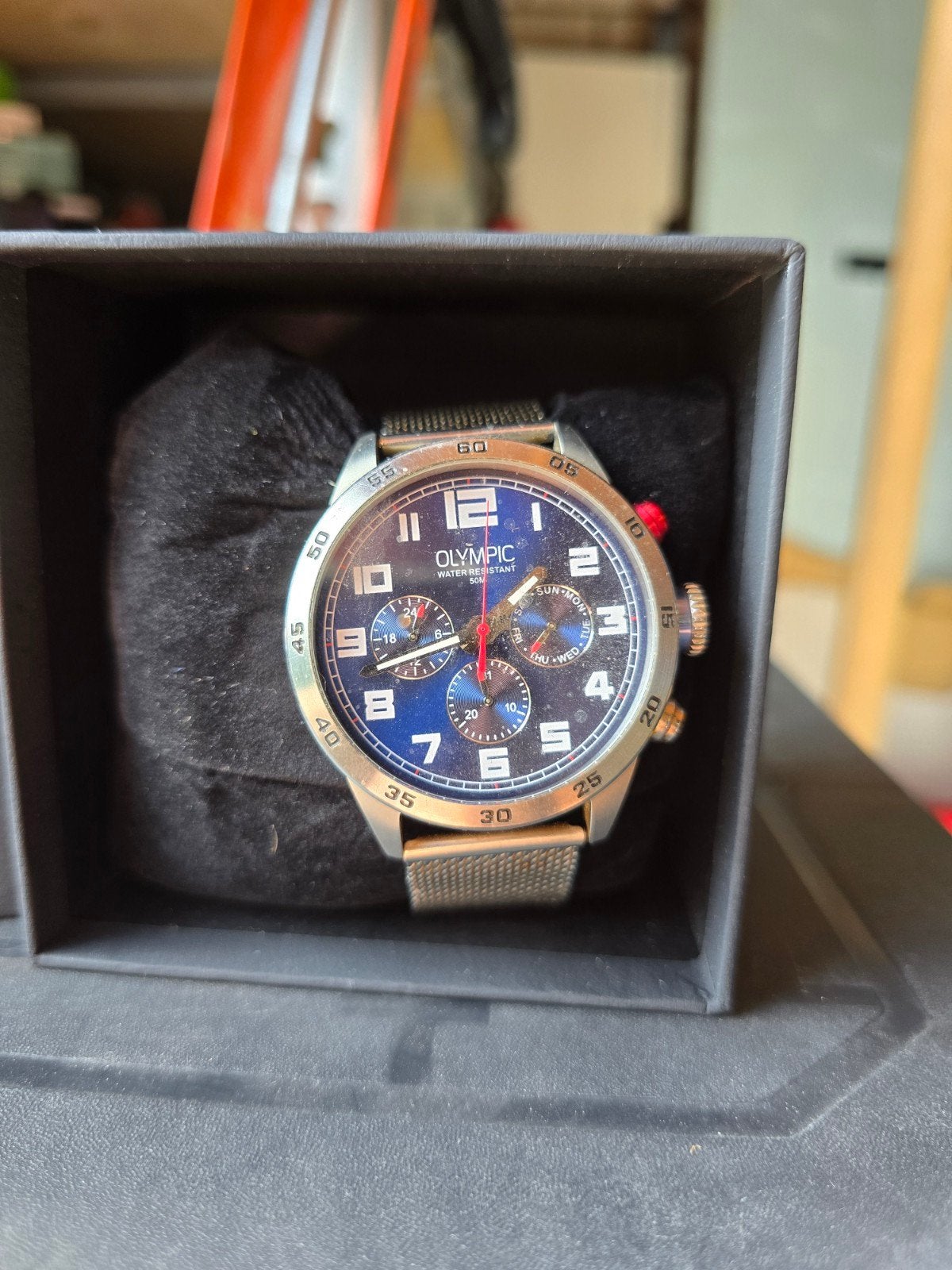 Olympic horloge - Herenhorloge met stalen band, Sieraden, Tassen en Uiterlijk, Horloges | Heren, Overige merken, Staal, Staal