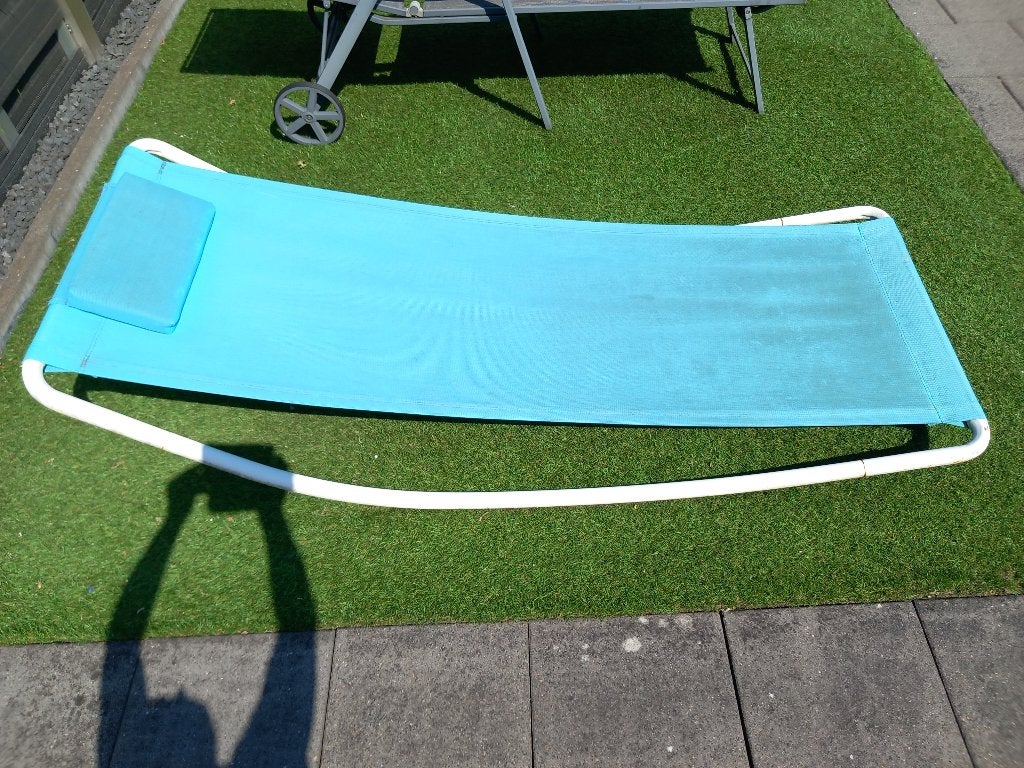 Relax schommelbed comfortabel ligbed aquablauw 85x200cm teab, Tuin en Terras, Ligbedden, Ophalen, Gebruikt, Overige materialen