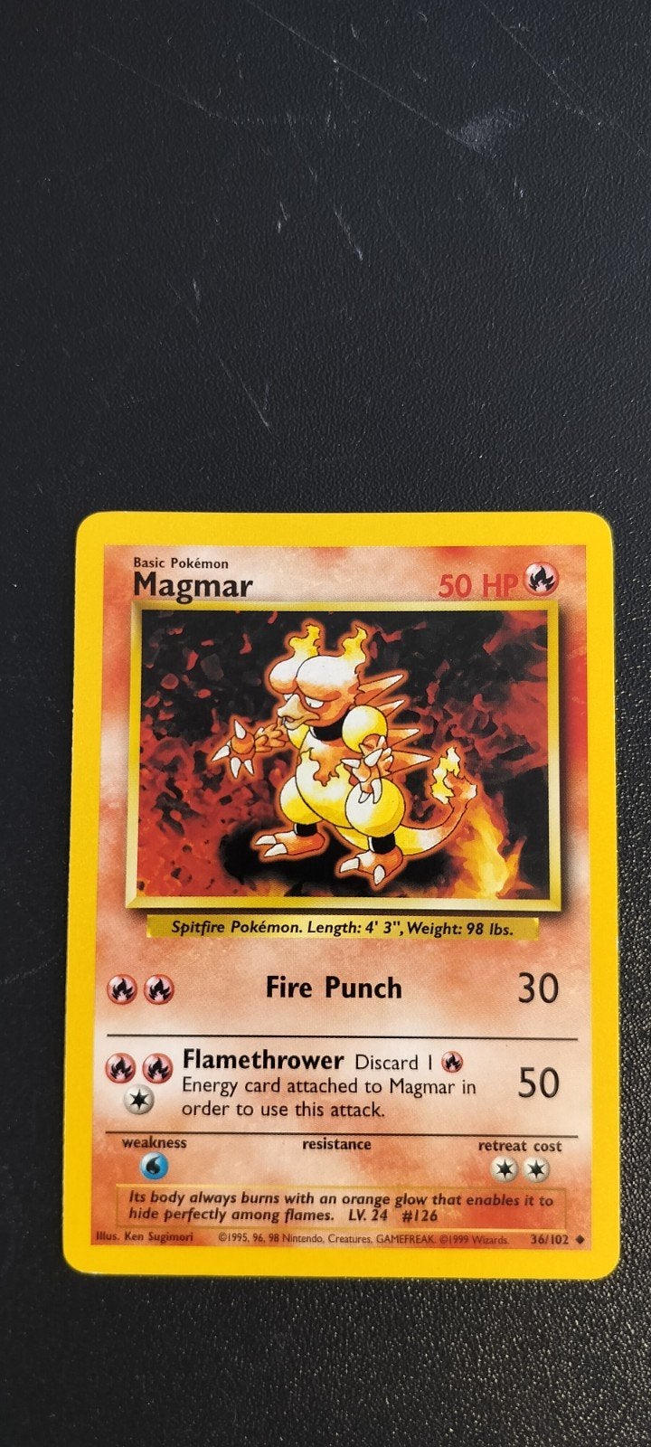 Base set Magmar, Ophalen of Verzenden, Zo goed als nieuw, Losse kaart