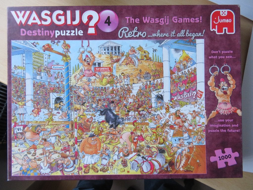 4 Wasgij puzzels van elk 1000 stukjes, Ophalen, 500 t/m 1500 stukjes, Gebruikt, Legpuzzel