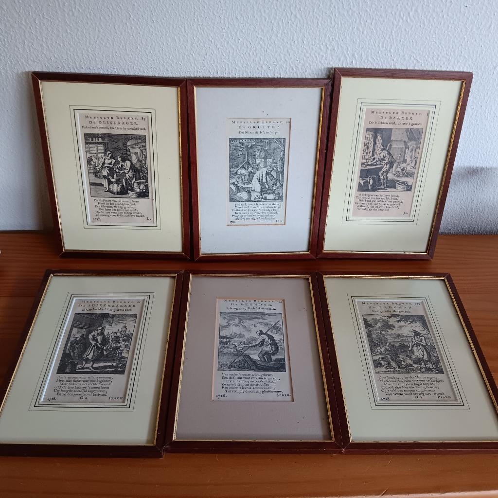 Prenten uit de oude doos, oude ambachten, Jan v. Luyken, Ophalen of Verzenden