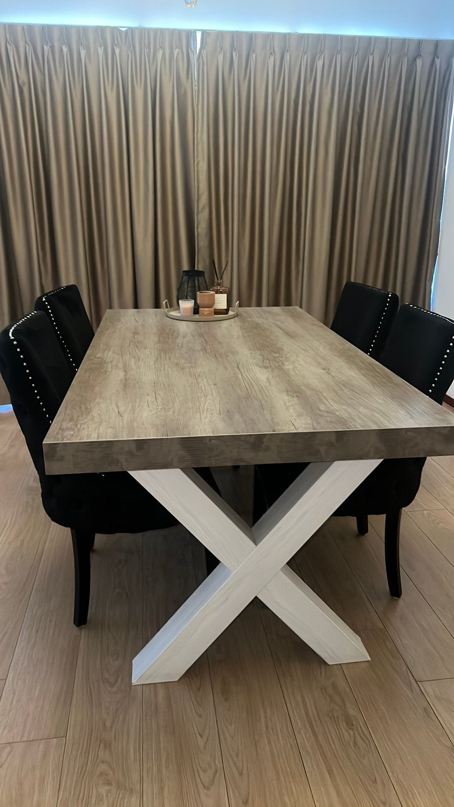 Eettafel kruispoot, Ophalen