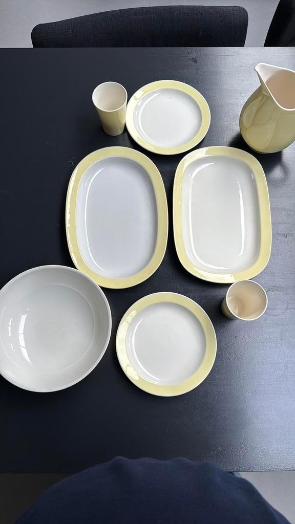 Geel Paas servies uit Maastricht. Regout, Huis en Inrichting, Keuken | Servies, Ophalen, Overige materialen, Gebruikt, Overige typen