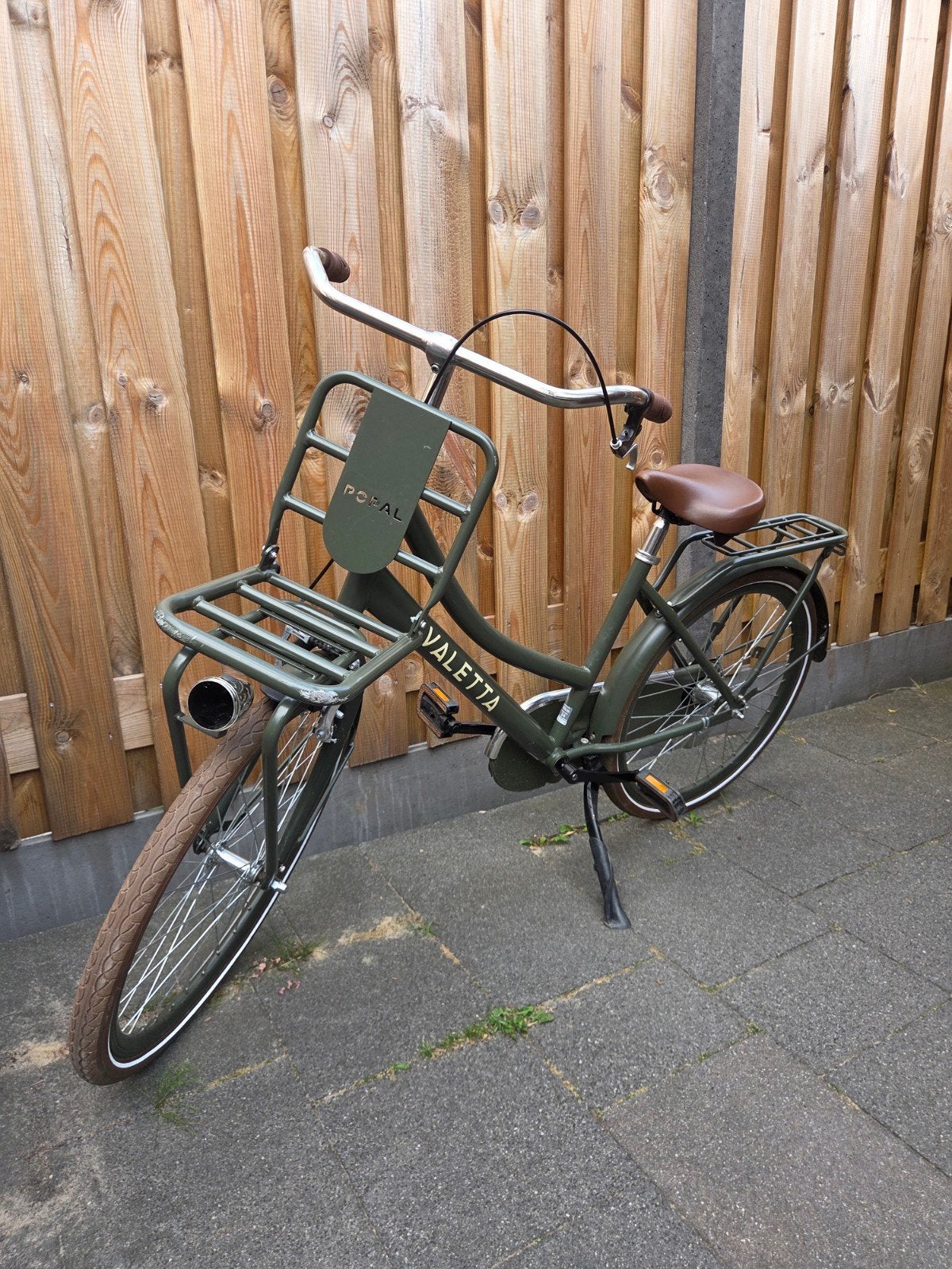 Valetta Cargo Transportfiets 24 inch Meisjesfiets Legergroen, Ophalen, Terugtraprem, Popal transport fiets, Handrem