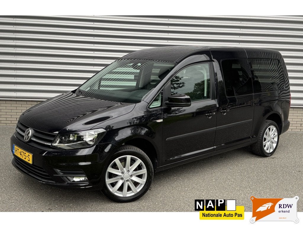 Volkswagen Caddy Maxi 1.0 TSI Trendline 5p Maxi (bj 2018), Auto's, Stof, Gebruikt, 700 kg, Zwart