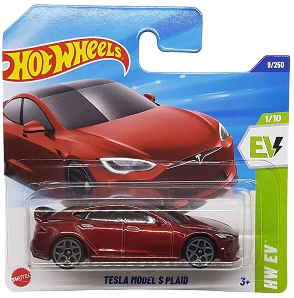 Hot Wheels Tesla Model S Plaid Hotwheels rood, Ophalen of Verzenden, Nieuw, Auto