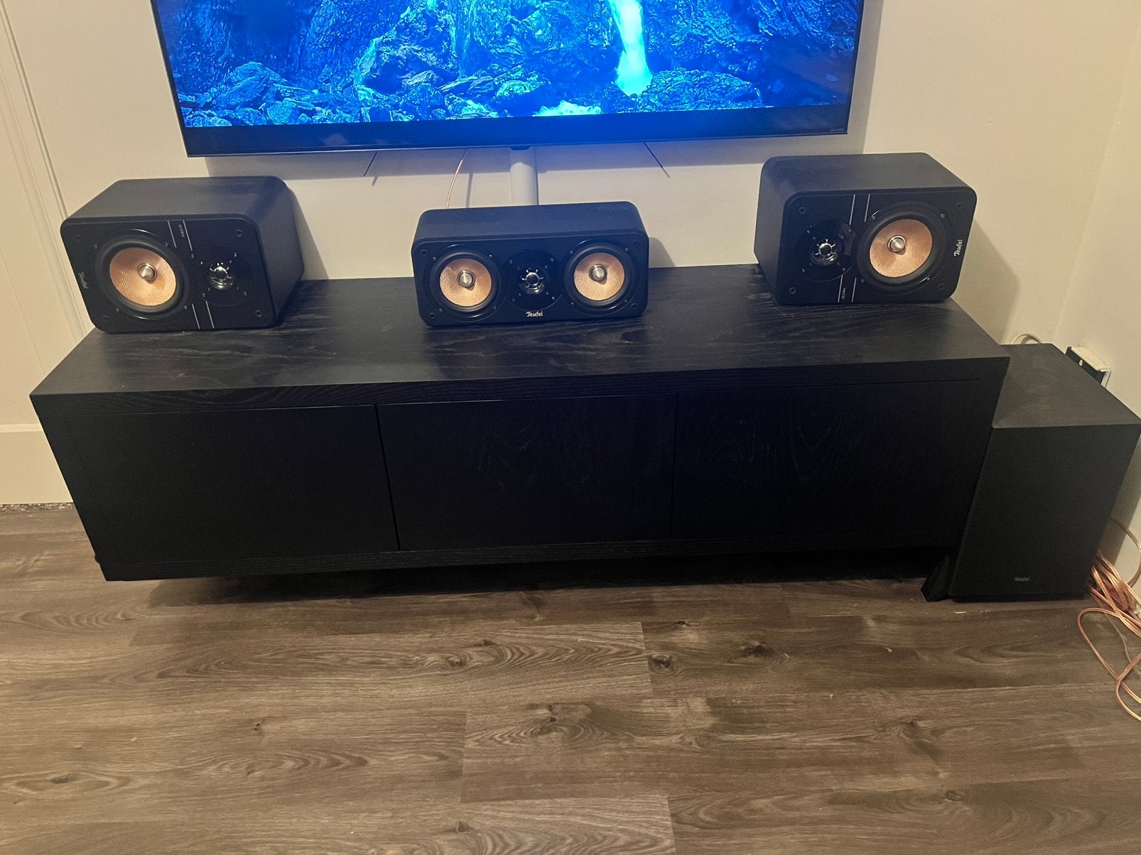 Complete Teufel 5.1-set + Denon AVR-X1700H + NAD C558, 70 watt of meer, Zo goed als nieuw, 5.1-systeem, Overige spelers