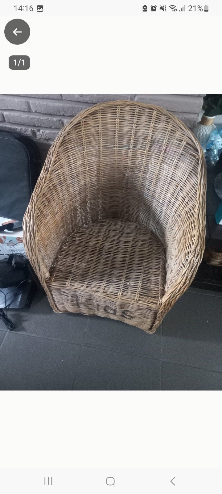 gratis stoel afh baarle hertog, Tuin en Terras, Ophalen, Gebruikt, Rotan