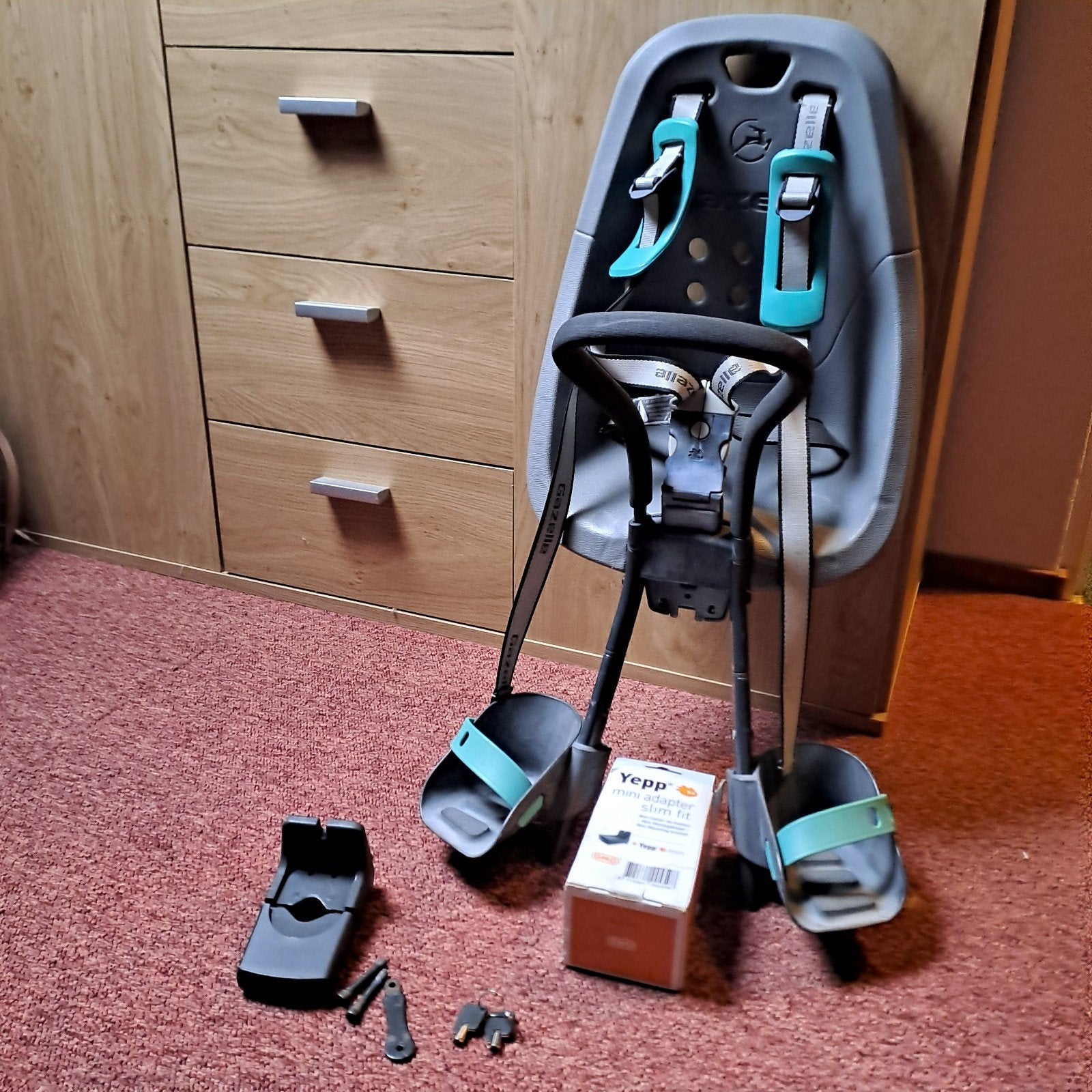 Gazelle Yepp Mini voorzitje met windscherm en adapter, Ophalen, Yepp, Voorzitje, 0 t/m 13 kg