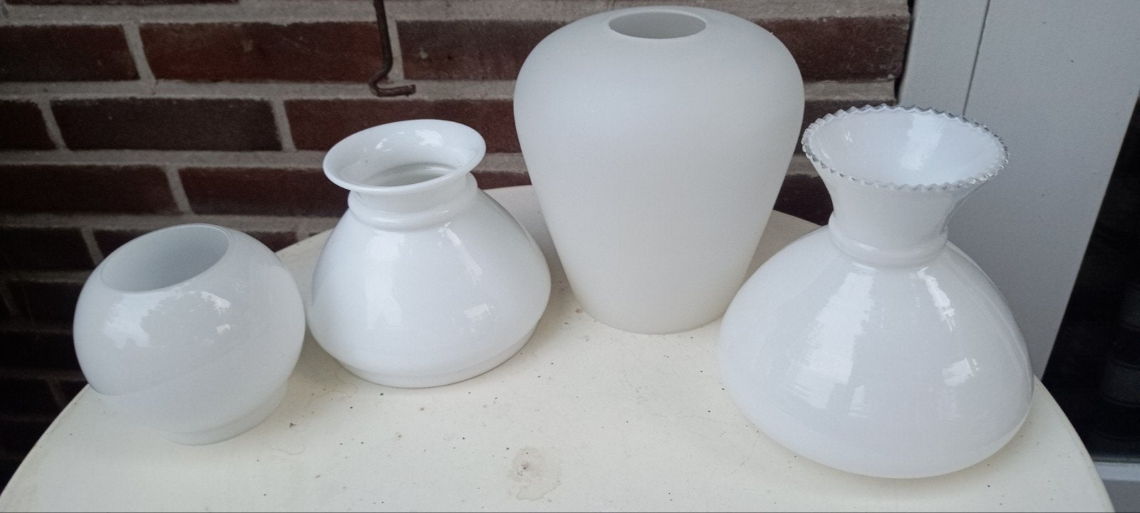 4 melkglas lampenkappen, Antiek en Kunst, Ophalen of Verzenden