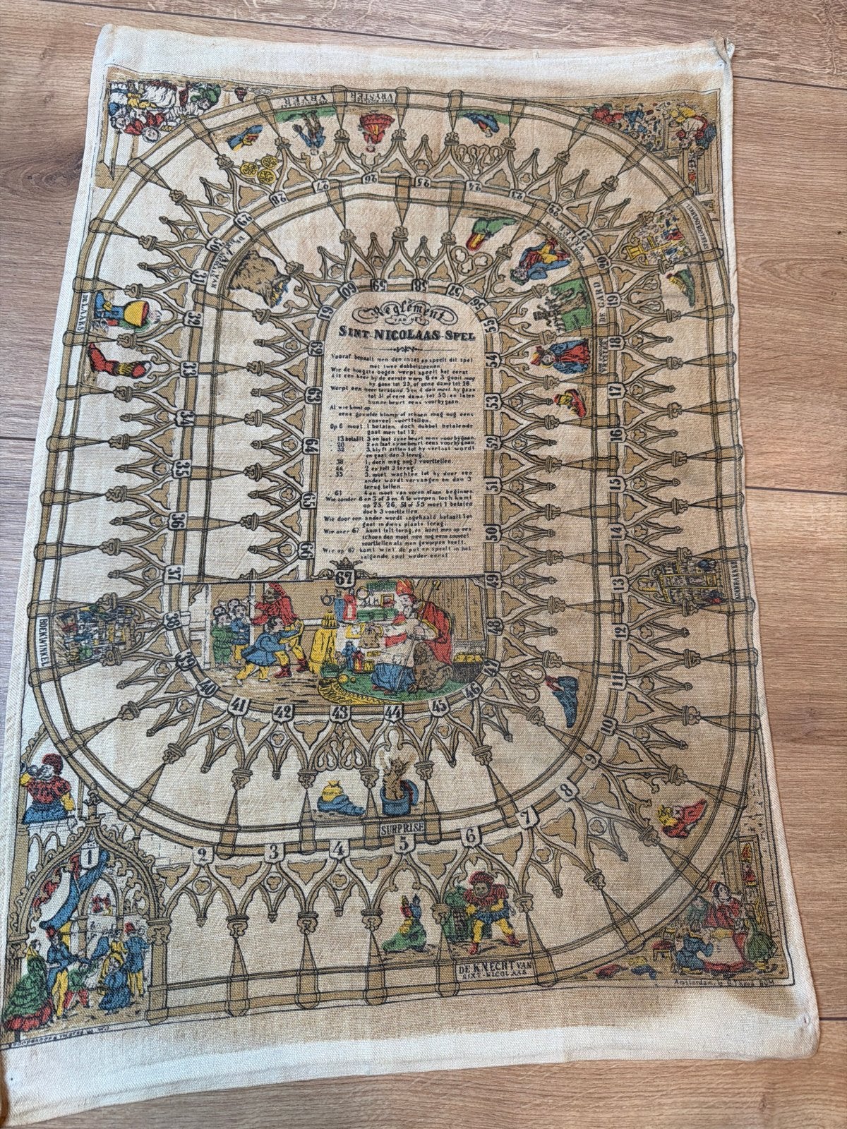 Vintage Sinterklaas Spel Wandkleed - Unieke Decoratie, Ophalen of Verzenden