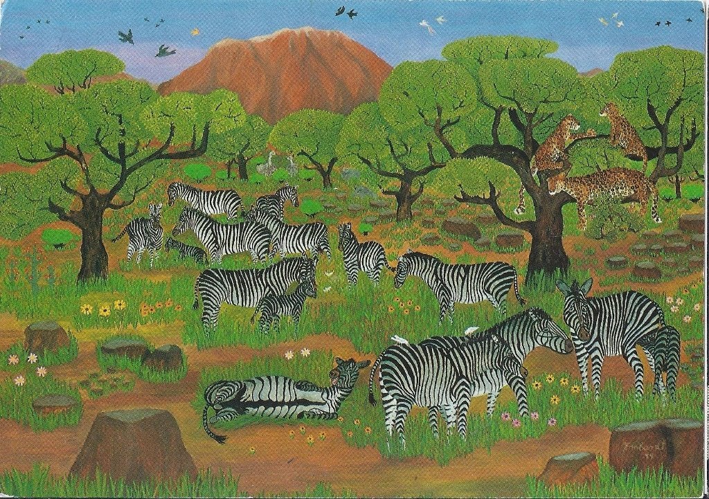 K7891 Gelopen ansichtkaart zebra - paarden, Ophalen of Verzenden, 1980 tot heden, Gelopen