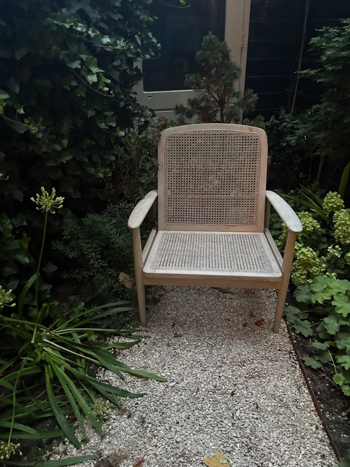 Zara Home Teakhouten Stoel met Rotan Zitting, Ophalen, Bruin, Zo goed als nieuw, Eén