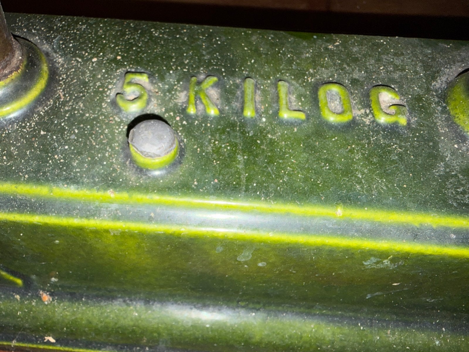 Antieke weegschaal - 5 kg - Groen, Ophalen, Keukenweegschaal, Gebruikt, Minder dan 10 kg