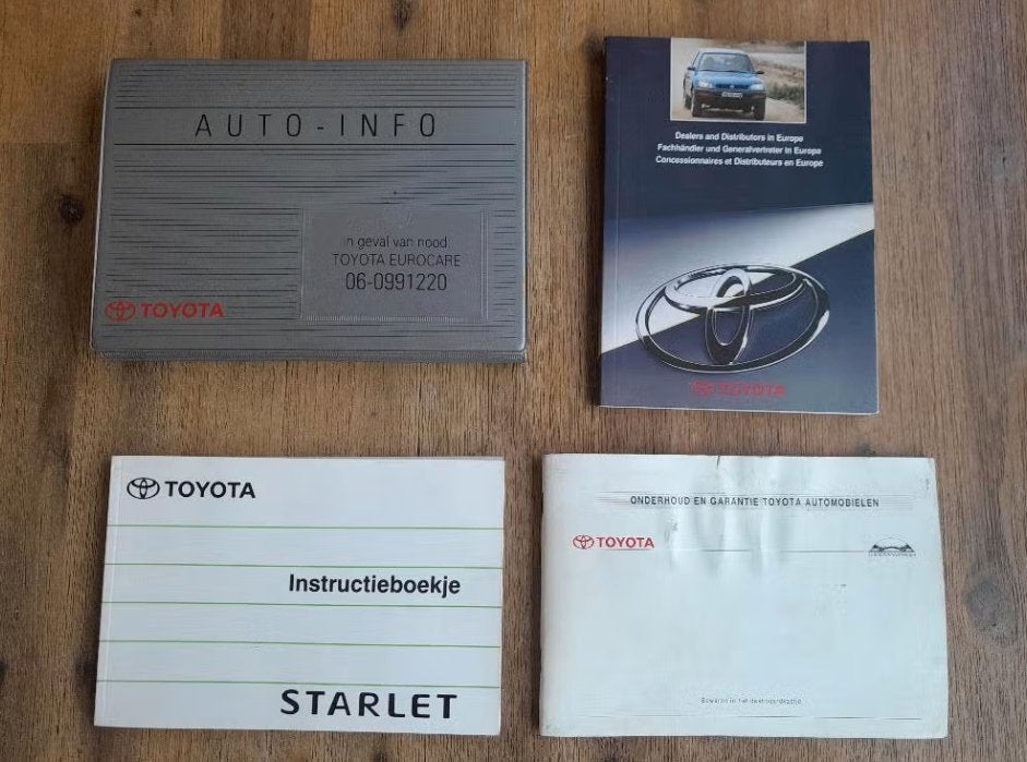 Org. INSTRUCTIEBOEKJE in org. MAPJE - TOYOTA STARLET P9, Verzenden