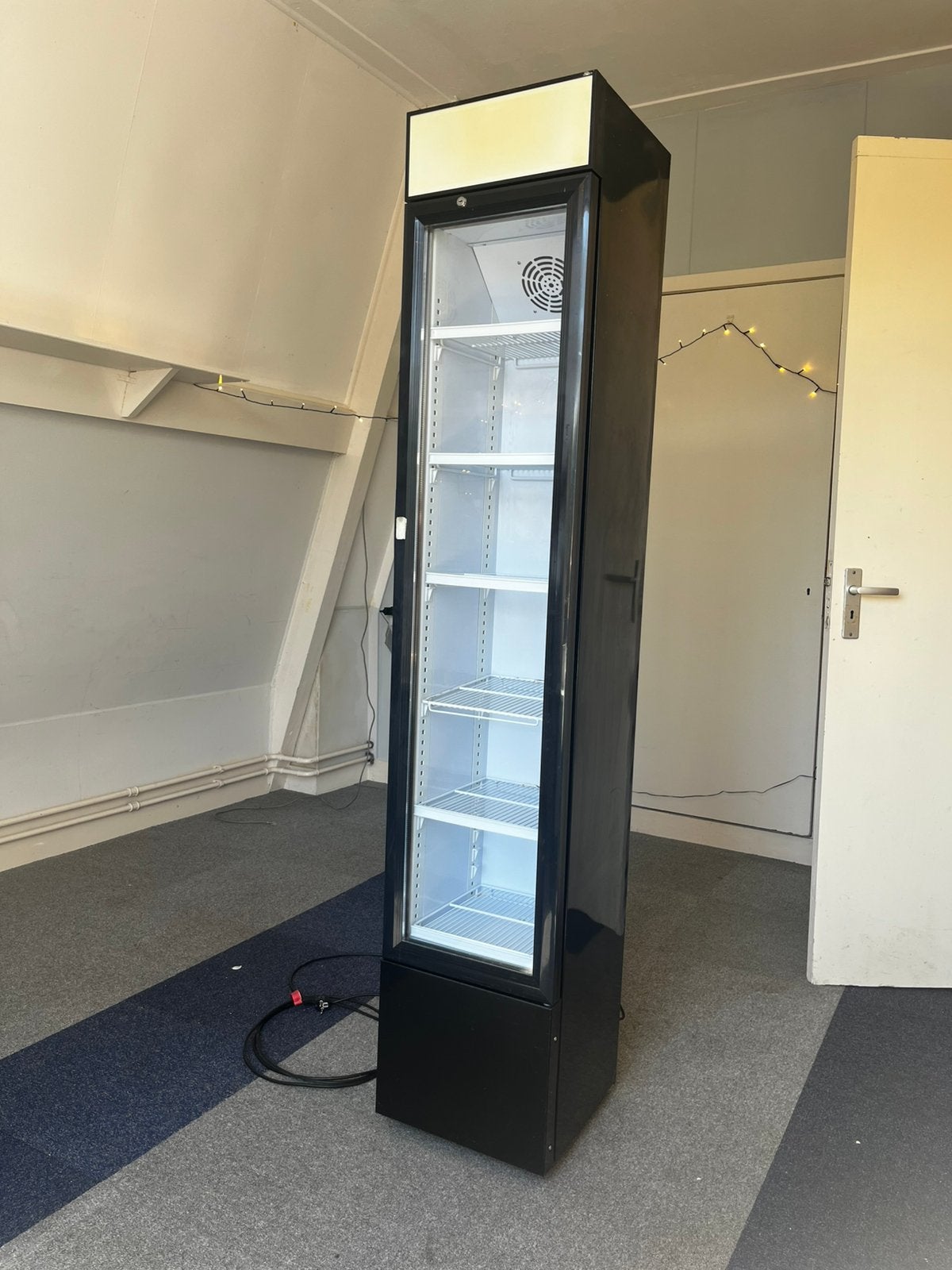 Koelkast met doorzichtige deur, Witgoed en Apparatuur, Koelkasten en IJskasten, Minder dan 45 cm, 100 tot 150 liter, Zonder vriesvak