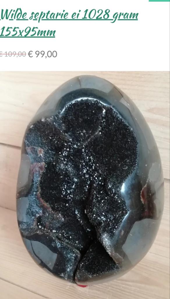 Wilde septarie ei 1028 gram 155x95mm, Ophalen of Verzenden, Mineraal