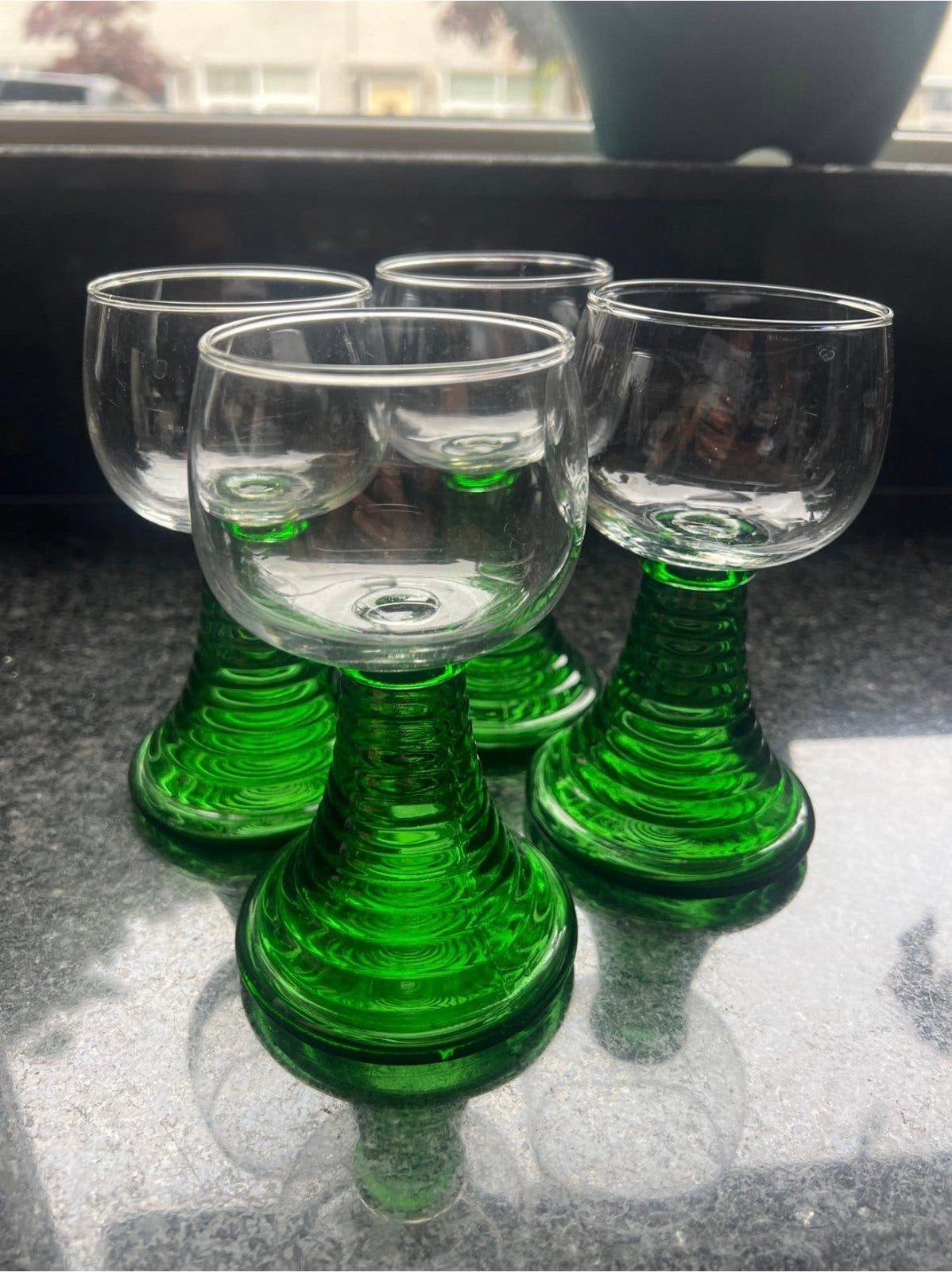 4 groene Roemers - vintage, Verzamelen, Ophalen, Zo goed als nieuw, Overige typen