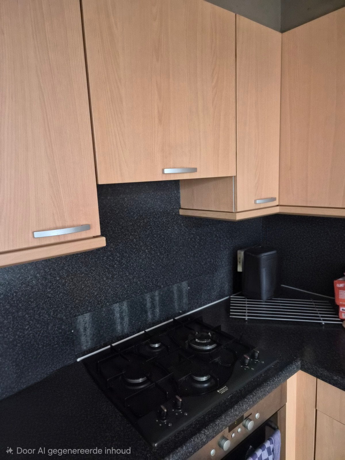 gratis Complete hoekkeuken met inbouwapparatuur (zonder vaa, Huis en Inrichting, Keuken | Complete keukens, Gebruikt, Bruin, Hoekkeuken