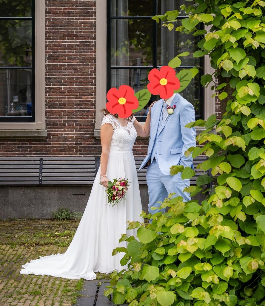Bruidsjurk, Ophalen, Zo goed als nieuw, Wit, Trouwjurk