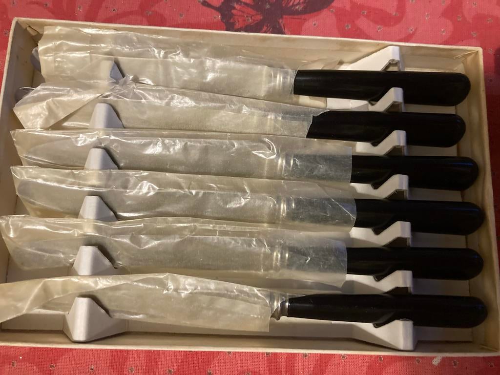 6 vintage fruitmesjes van Francis Newton Sheffield England, Antiek en Kunst, Antiek | Bestek, Ophalen of Verzenden