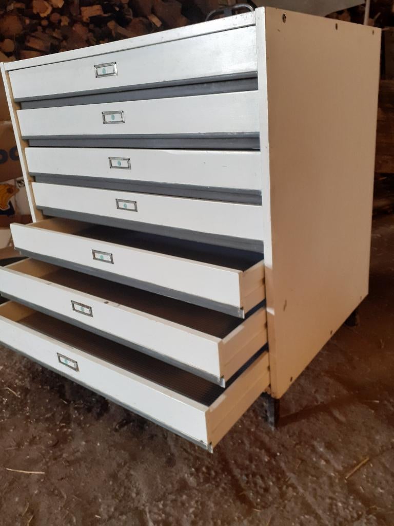 Tekeningenkast, Ophalen, Gebruikt, 5 laden of meer, 50 tot 100 cm