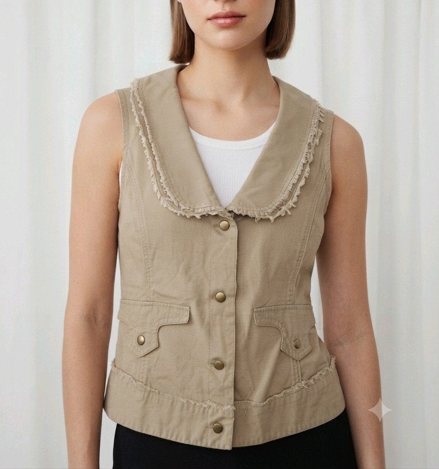 Stijlvol gilet met franjes - Outfit, maat M/L, Vintage, Verzenden, Zo goed als nieuw