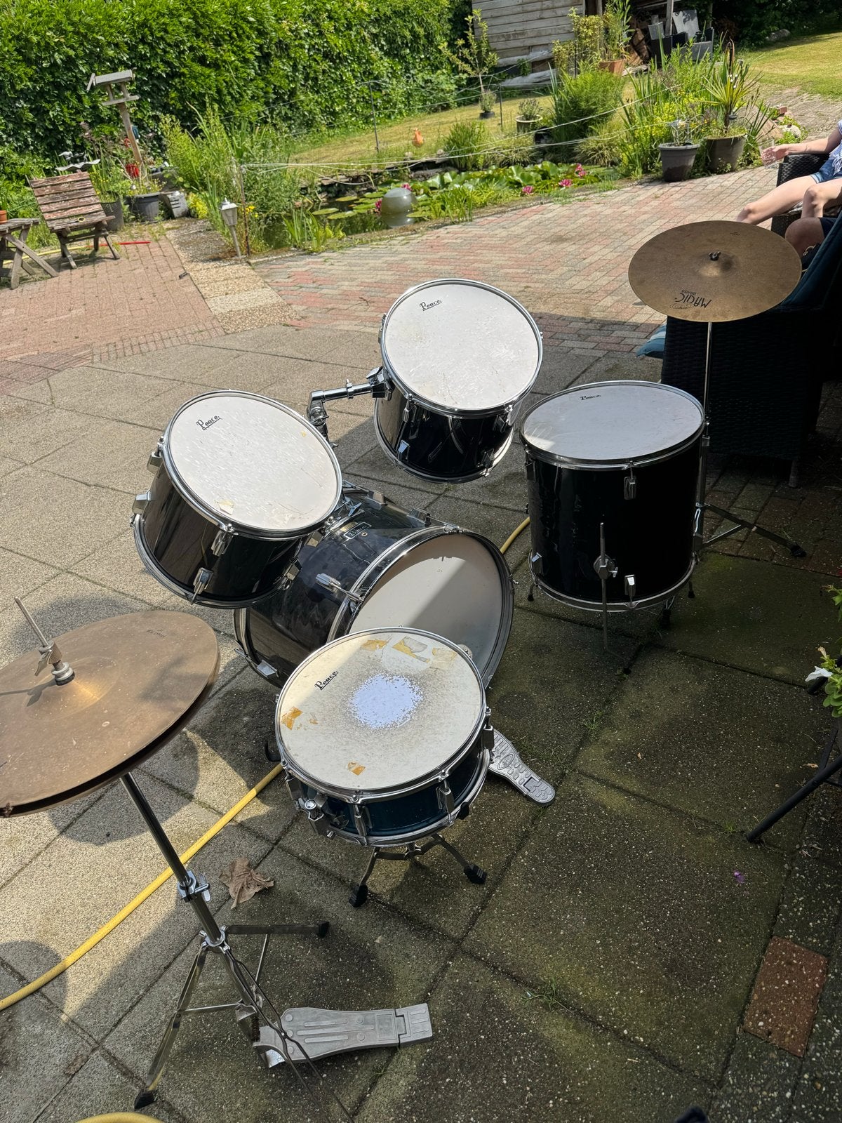 Gebruikte drumstel - Compleet met bekkens, Ophalen of Verzenden, Gebruikt, Overige merken