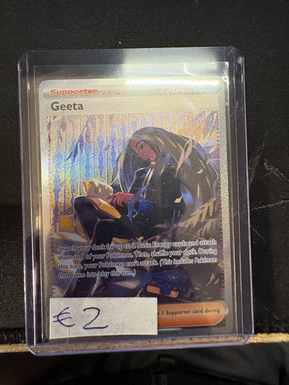 Pokémon Kaart Geeta Supporter Trainer Full Art, Ophalen of Verzenden, Zo goed als nieuw, Losse kaart