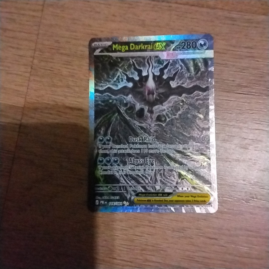 Mega Darkrai EX Pitch Black 116/084 - Zeer Goede Conditie, Ophalen, Zo goed als nieuw, Losse kaart, Foil