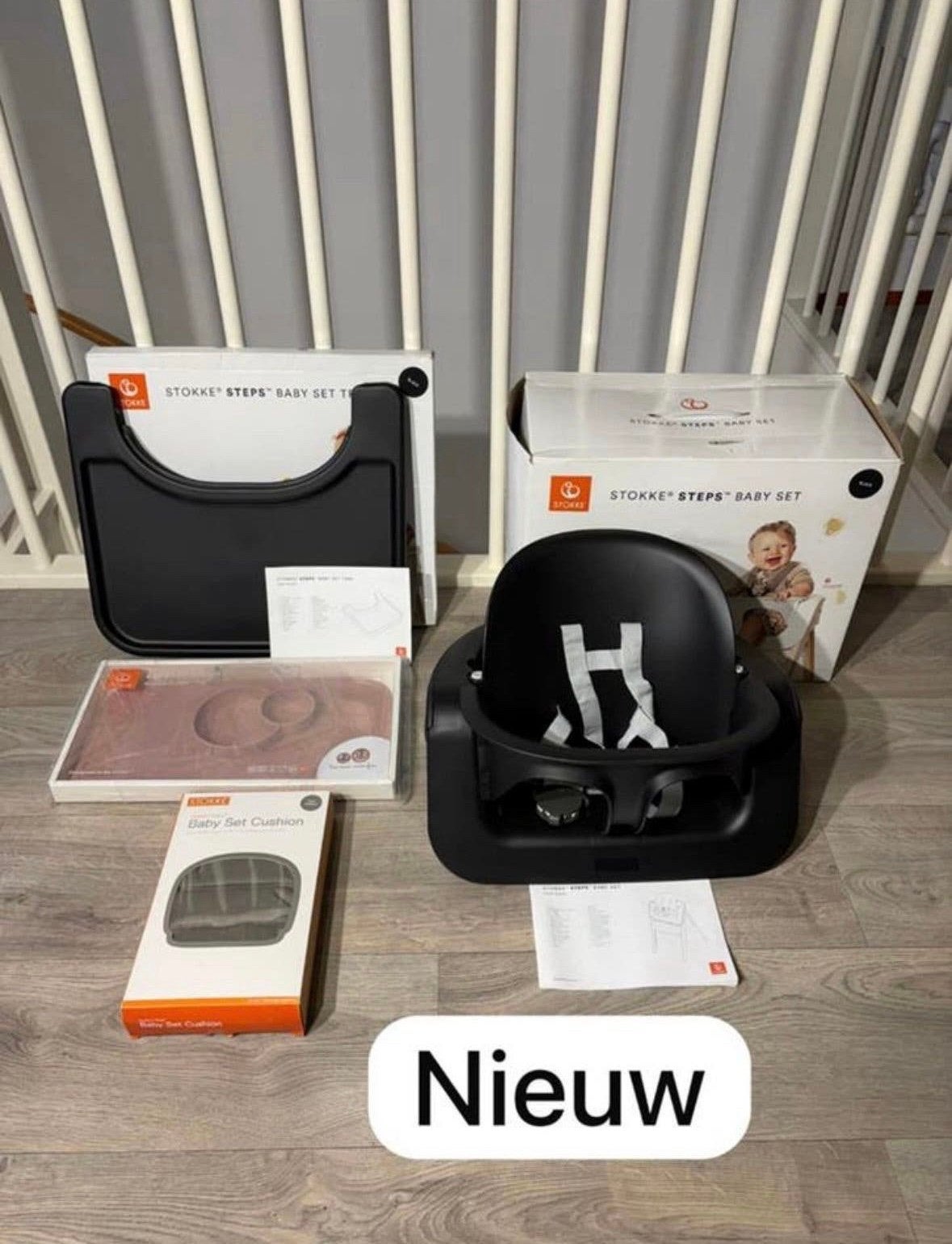 Stokke Steps Baby Set + Tray + Cushion + Placemat – Nieuw, Ophalen of Verzenden, Nieuw, Meegroeistoel