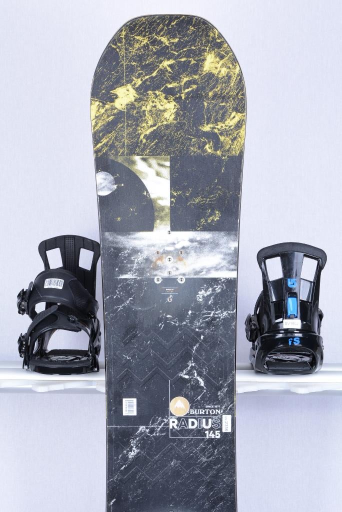 145 snowboard BURTON RADIUS, black/yellow, woodcore, FLATtop, Sport en Fitness, Snowboarden, Ophalen of Verzenden, Gebruikt, Board