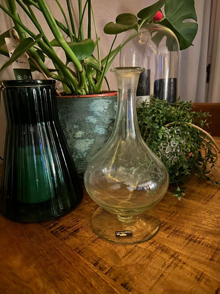 Leonardo Glazen Karaf/Vaas - Vintage Groen, Ophalen of Verzenden, Zo goed als nieuw