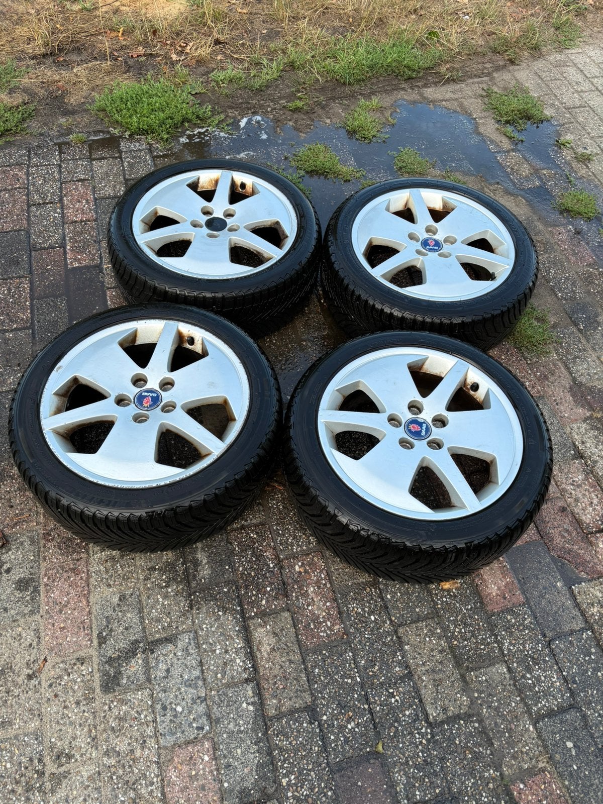 sportvelgen Saab winterbanden 225/45/R17, 16 inch, Nieuw, Ophalen of Verzenden, Band(en)