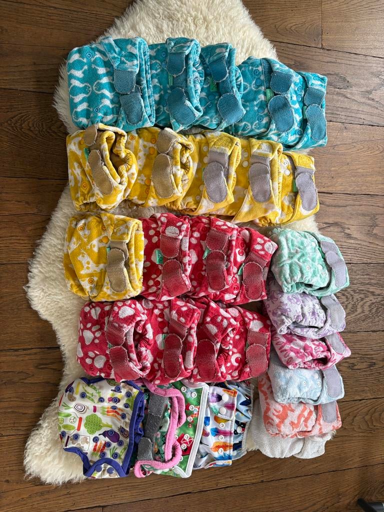 Groot pakket wasbare luiers Newborn: Totsbots, Little Lamb, Ophalen of Verzenden, Gebruikt