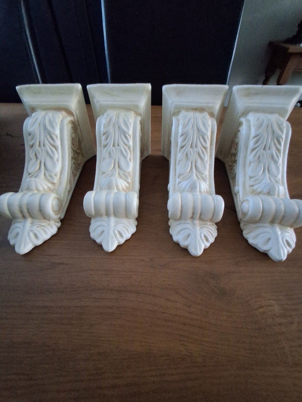 Brocante muurconsoles in Barok-stijl van gips, Antiek en Kunst, Curiosa en Brocante, Ophalen of Verzenden