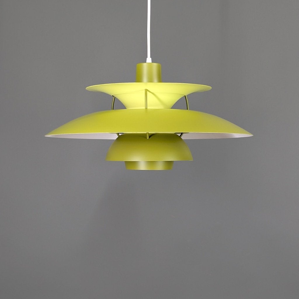 Louis Poulsen PH 5 vintage hanglamp groen – Ø50 cm, Mid century modern, Zo goed als nieuw, Metaal, E27 (groot)
