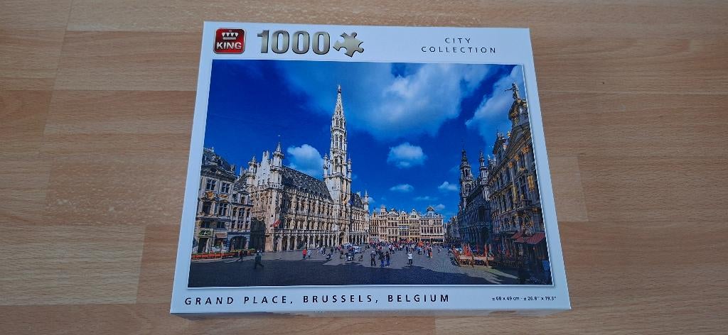 King puzzel Grand Place Brussel 1000, Hobby en Vrije tijd, Ophalen, 500 t/m 1500 stukjes, Zo goed als nieuw, Legpuzzel