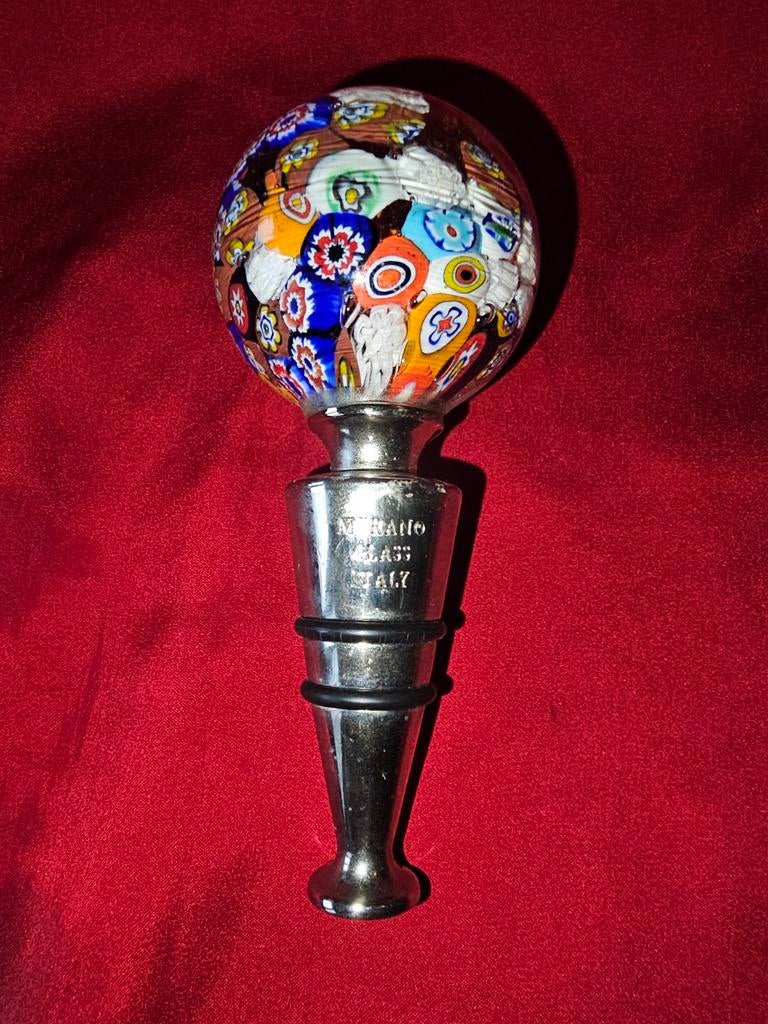 Murano Glas Flessenstopper - Millefiori Design, Ophalen of Verzenden