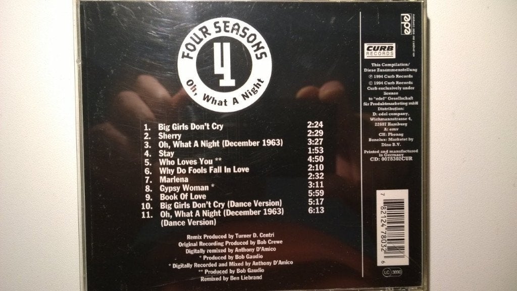 The Four Seasons - Oh, What A Night The Hit Collection, Cd's en Dvd's, Cd's | Dance en House, Ophalen of Verzenden, Zo goed als nieuw