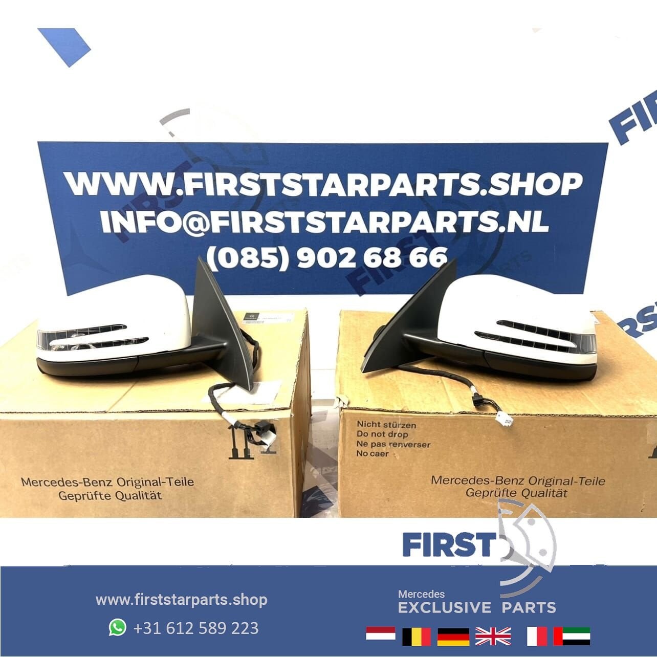 W156 X156 GLA AMG SPIEGEL SET LINKS RECHTS ELEKTRISCH INKLAP, Auto-onderdelen, Spiegels, Gebruikt, -, Ophalen of Verzenden, -