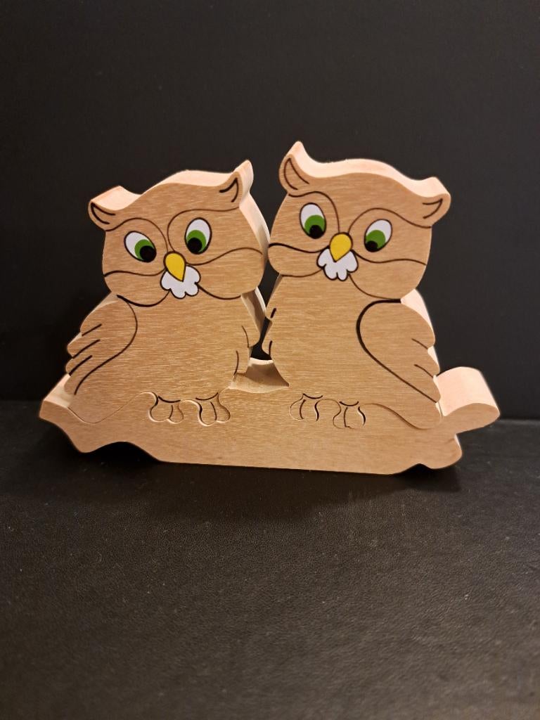 2 uilen op tak puzzel, Verzamelen, Ophalen of Verzenden, Zo goed als nieuw, Dier