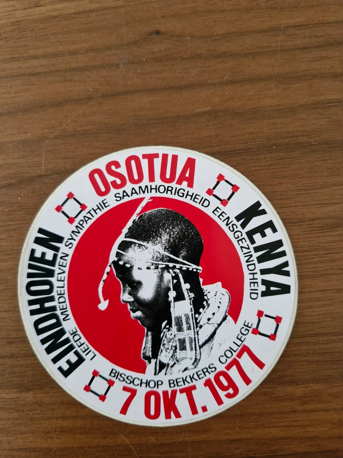 11577 Vintage Osotua Kenya Bisschop Bekkers College Sticker, Ophalen of Verzenden, Gebruikt, Overige typen