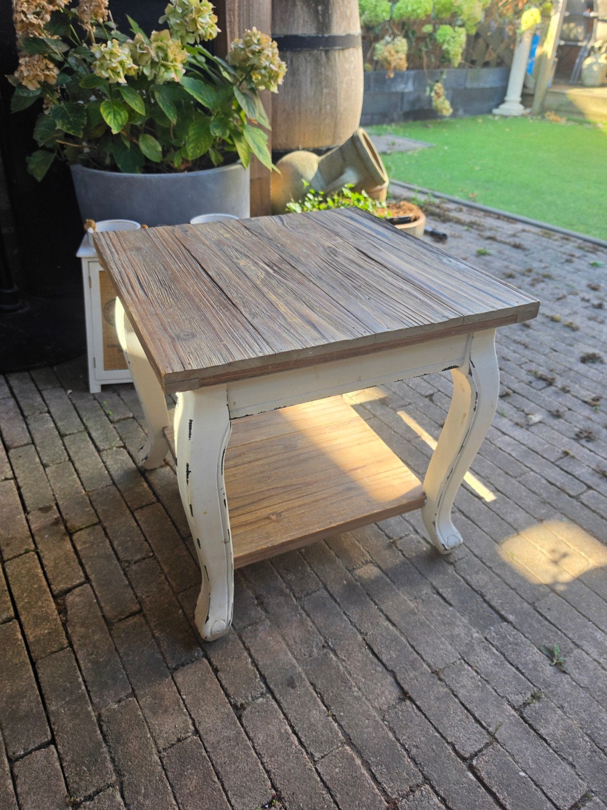 Riviera Maison look-a-like bijzettafel 45x45cm, Ophalen, Gebruikt, Vierkant, Minder dan 50 cm