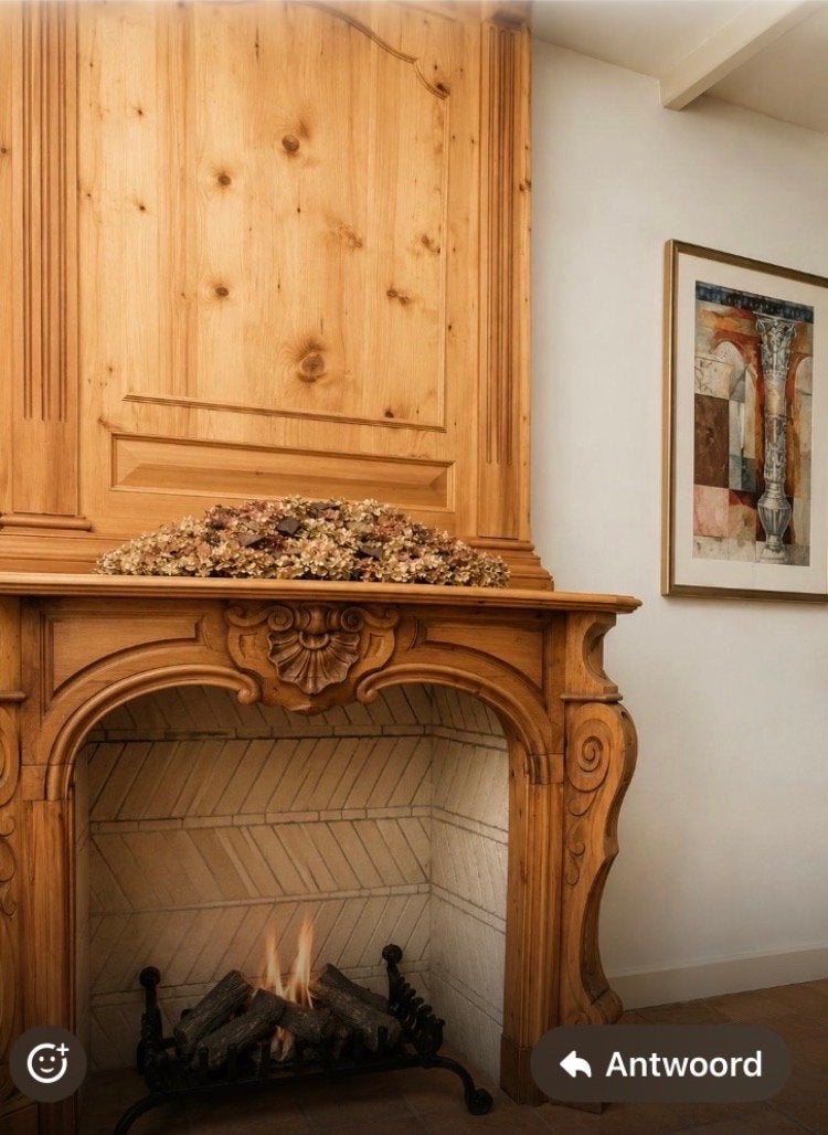 Prachtige Houten Schouw,gasblok,vuurkorf,Rookkanaaltrechter, Ophalen, Hout, Gebruikt, Klassiek