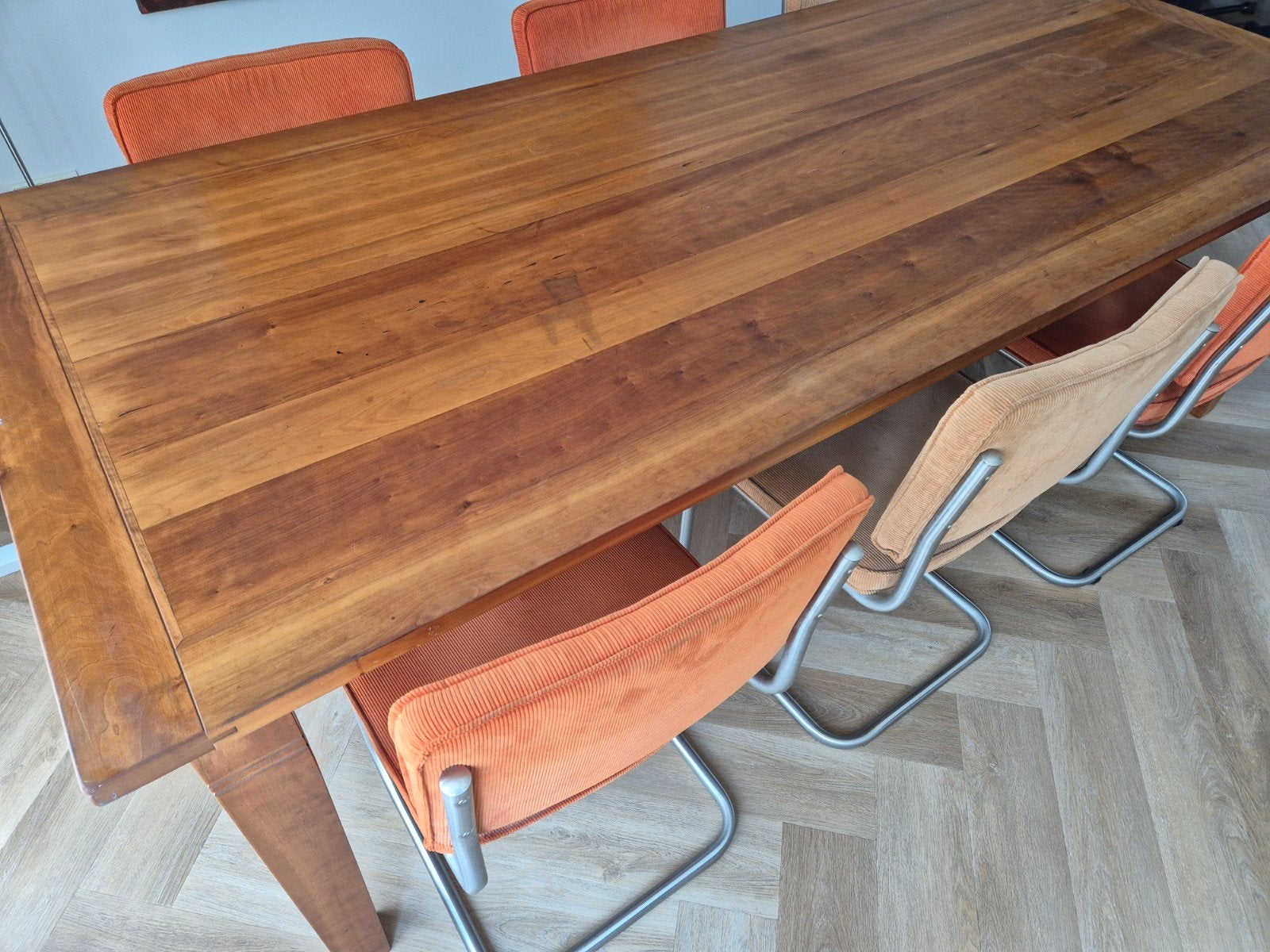 Eettafel massief hout, Huis en Inrichting, Tafels | Eettafels, Gebruikt, 200 cm of meer, Rechthoekig, 50 tot 100 cm