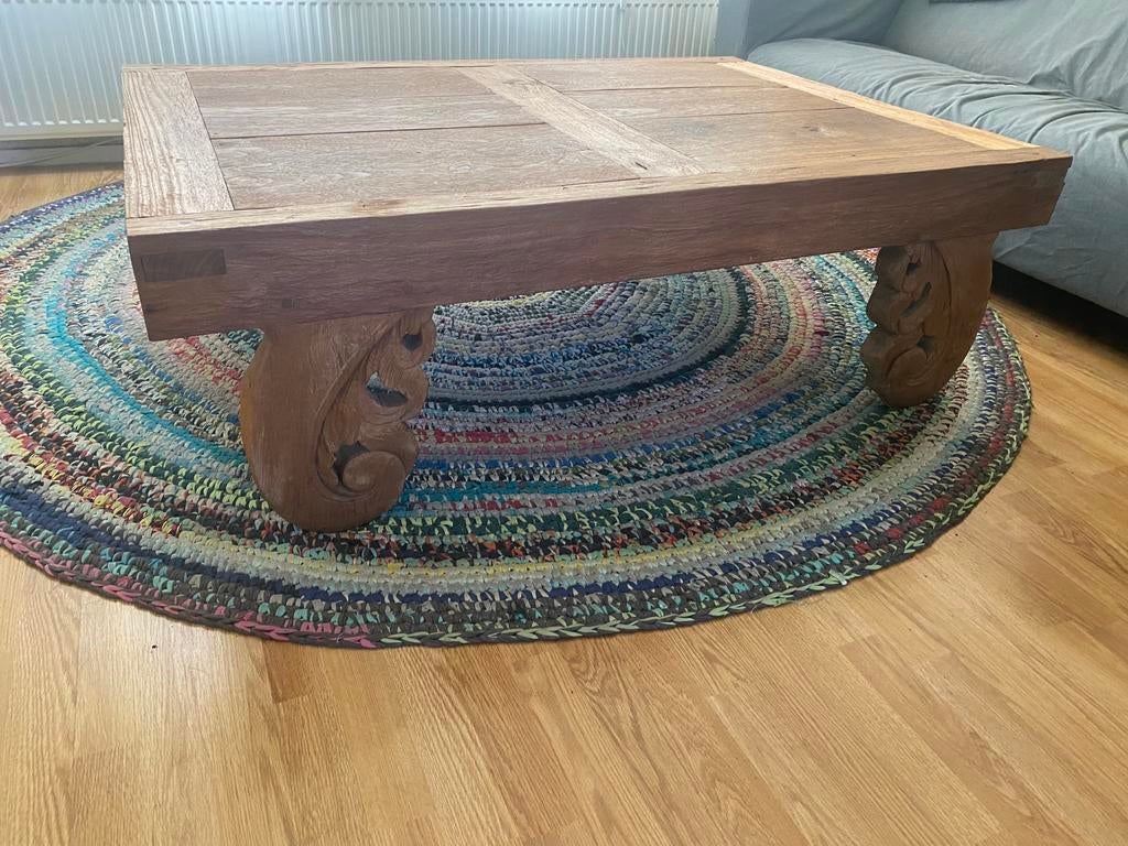 Teak houten salontafel, Huis en Inrichting, Ophalen, Gebruikt, 100 tot 150 cm, Teakhout