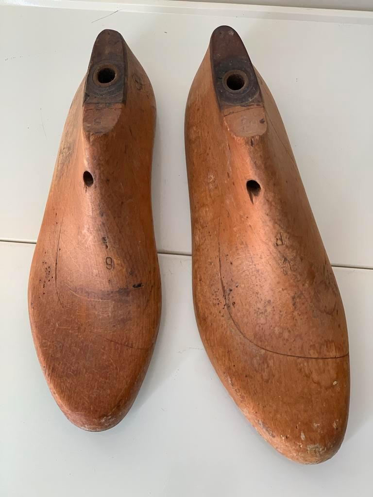 Vintage decoratieve houten schoenleesten, Ophalen of Verzenden
