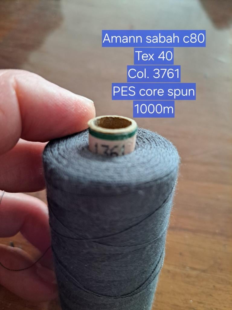 Amann Sabah c80 Tex 40 Col. 3761 PES core spun 1000m, Hobby en Vrije tijd, Naaien en Fournituren, Ophalen of Verzenden, Nieuw